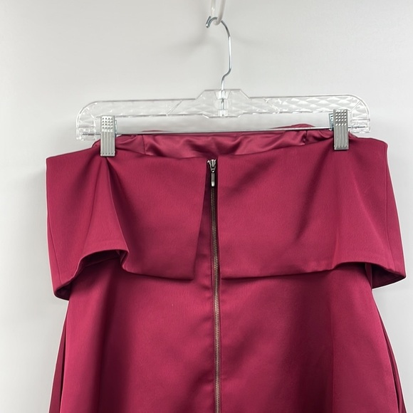 Keepsake Keep Watch Strapless Mini Cocktail Party Dress Red Plum Large - Picture 8 of 12